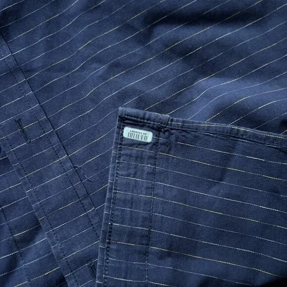 Ben Sherman NWOT Blue Stripe Short Sleeve Button Up Size XL 100 Cotton - Picture 10 of 16